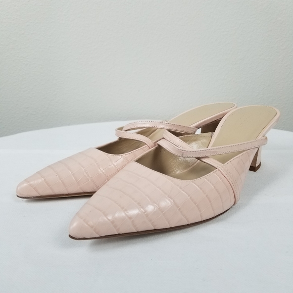 M. Gemi The Catalina Slip-On Mule Pump in Embossed Pale Pink Leather Sz 39.5 - Picture 5 of 15
